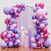136 PCS Pink Purple Balloon Garland Arch Kit Multi Size Party Decorations