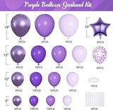 Purple Balloon Arch Garland Kit Dark Light Purple Metallic Confetti Star Balloons