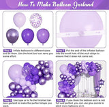 Purple Balloon Arch Garland Kit Dark Light Purple Metallic Confetti Star Balloons