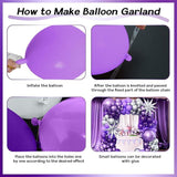 Dark Purple Balloon Arch Kit 110 Pcs Pastel Metallic Garland Party Decorations