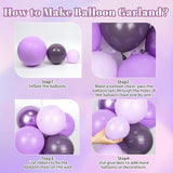 Purple Balloon Arch Kit Dark Light Metallic Confetti Balloons Party Decor