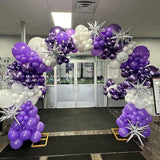 150 Pcs Purple Balloon Garland Arch Kit Lavender Metallic Confetti Silver White Balloons