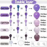 Purple Lavender Balloon Arch Double Stuffed Dark Lilac Clear Balloons Party Decor