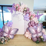 Butterfly Balloon Garland Arch Kit 110 Pcs Purple Pink Balloons Party Decor