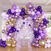 Purple & Gold Balloon Garland Kit: 162 Pcs Party Decor