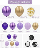 Purple & Gold Balloon Garland Kit: 162 Pcs Party Decor