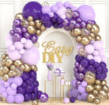Purple & Gold Balloon Arch Kit: Lavender Lilac Party Garland