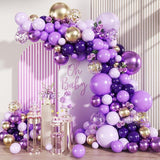 Purple Black Gold Balloon Arch Kit 147 Pcs Different Sizes Party Decor