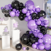 Purple & Black Balloon Garland Kit: 151 Piece Party Decorations