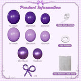 Purple Balloon Garland Arch Kit Macaron Metallic Dark Purple Bow Balloons Party Decorations