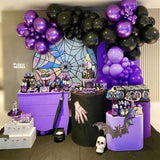 Wednesday Balloon Garland Arch Kit 133pcs Black Chrome Purple Party Decorations