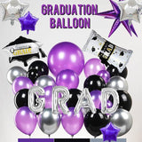 Black Dark Purple Silver Balloon Garland Arch Kit 130pcs Party Decorations