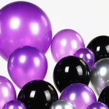 Black Dark Purple Silver Balloon Garland Arch Kit 130pcs Party Decorations