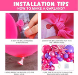Hot Pink Purple Balloon Arch Kit 100pcs Metallic Balloons Party Decorations