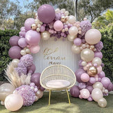 Dusty Purple Balloon Arch Kit: Lavender, White & Gold Party Decor