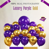 Purple and Gold Balloon Garland Kit: Star Balloons, Party Decor