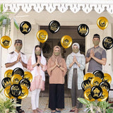 40 Pcs Ramadan Mubarak Balloons Black Gold Eid Latex Party Decor for Home