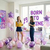 Purple Pink Birthday Balloon Garland Kit: Star & 'Born to Shine' Theme