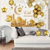 Ramadan Mubarak Balloons Set 70PCS White Gold Eid Party Supplies Star Moon Decor
