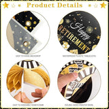 Retirement Party Decorations for Men Women 109Pcs Black Gold Banner Balloons Swirl Set