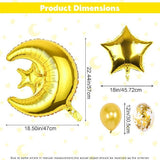 Gold Moon and Star Balloon Set: Celestial Party Decor