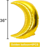 6PCS 36 Inch Gold Moon Foil Balloons Birthday Wedding Party Decor