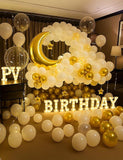 White Gold Party Decorations Moon Star Foil Balloons Baby Shower Decor