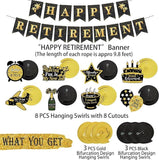 Black and Gold Retirement Party Decorations Kit with Banner and Swirls