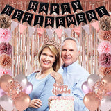 67Pcs Rose Gold Retirement Party Decorations Banner Balloons Cake Toppers