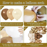 Brown Balloon Arch Kit 168pcs Neutral Confetti Gold Latex Baby Shower Birthday Party