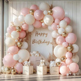 Pastel Balloon Arch Kit: Pink, Beige, White & Gold Party Decorations