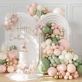 132PCS Sage Green Pink Gold Balloon Arch Kit Balloons for Party Decor