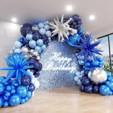 152PCS Blue Balloon Arch Kit Silver Balloons for Birthday Wedding Party Decor