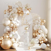 White Gold Balloon Arch Kit Metallic Champagne White Balloons for Party Decor