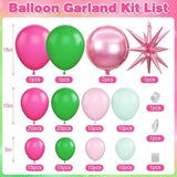 Pink Green Balloon Arch Garland Kit Star Foil Balloons for Baby Shower Wedding Party