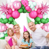 Pink Green Balloon Arch Garland Kit Star Foil Balloons for Baby Shower Wedding Party