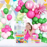 Pink Green Balloon Arch Garland Kit Star Foil Balloons for Baby Shower Wedding Party