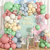 Dusty Pink Green Blue Balloon Arch Kit Boho Baby Shower Wedding Party