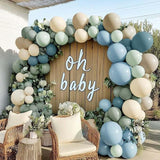 Dusty Blue Green Balloon Arch Kit Pastel Sage Jungle Baby Shower Party