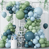 Blue Green Balloon Arch Kit 107pcs Dusty Sage Garland Baby Shower Birthday Party