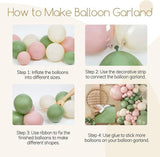141pcs Pink Green Balloon Arch Garland Kit Pastel Baby Shower Party