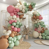 160pcs Sage Green Pink White Brown Balloon Arch Kit Boho Baby Shower Party