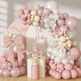 Pearl Dusty Pink Balloon Arch Double Stuffed Blush White Baby Wedding Party