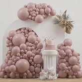 Dusty Pink Double Stuffed Balloon Arch 115pcs Boho Birthday Baby Shower Party