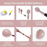 Dusty Pink Double Stuffed Balloon Arch 115pcs Boho Birthday Baby Shower Party