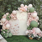 Sage Green & Pink Balloon Garland Kit - 60 Piece Baby Shower Decor