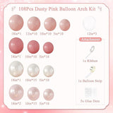 Dusty Pink Blush Balloon Arch Kit 108pcs Pearl White Baby Shower Birthday Party