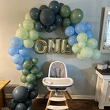 Dusty Slate Blue Green Balloon Arch Kit 118pcs Baby Shower Birthday Party