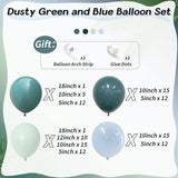 Dusty Slate Blue Green Balloon Arch Kit 118pcs Baby Shower Birthday Party