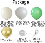 Sage Green Balloon Arch Kit 154pcs Avocado Sand White Gold Baby Shower Birthday Party